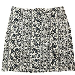 Free People Denim Skirt - Modern denim printed mini skirt - off white - Size 2